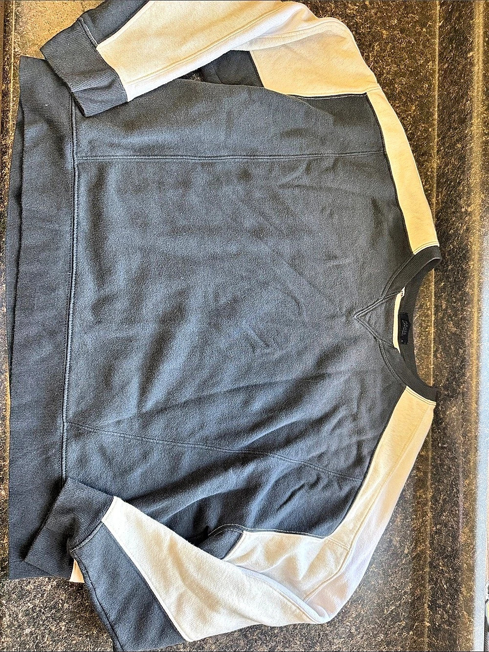 nuuds Color Block Long Sleeve Top in Black & White Size Medium
